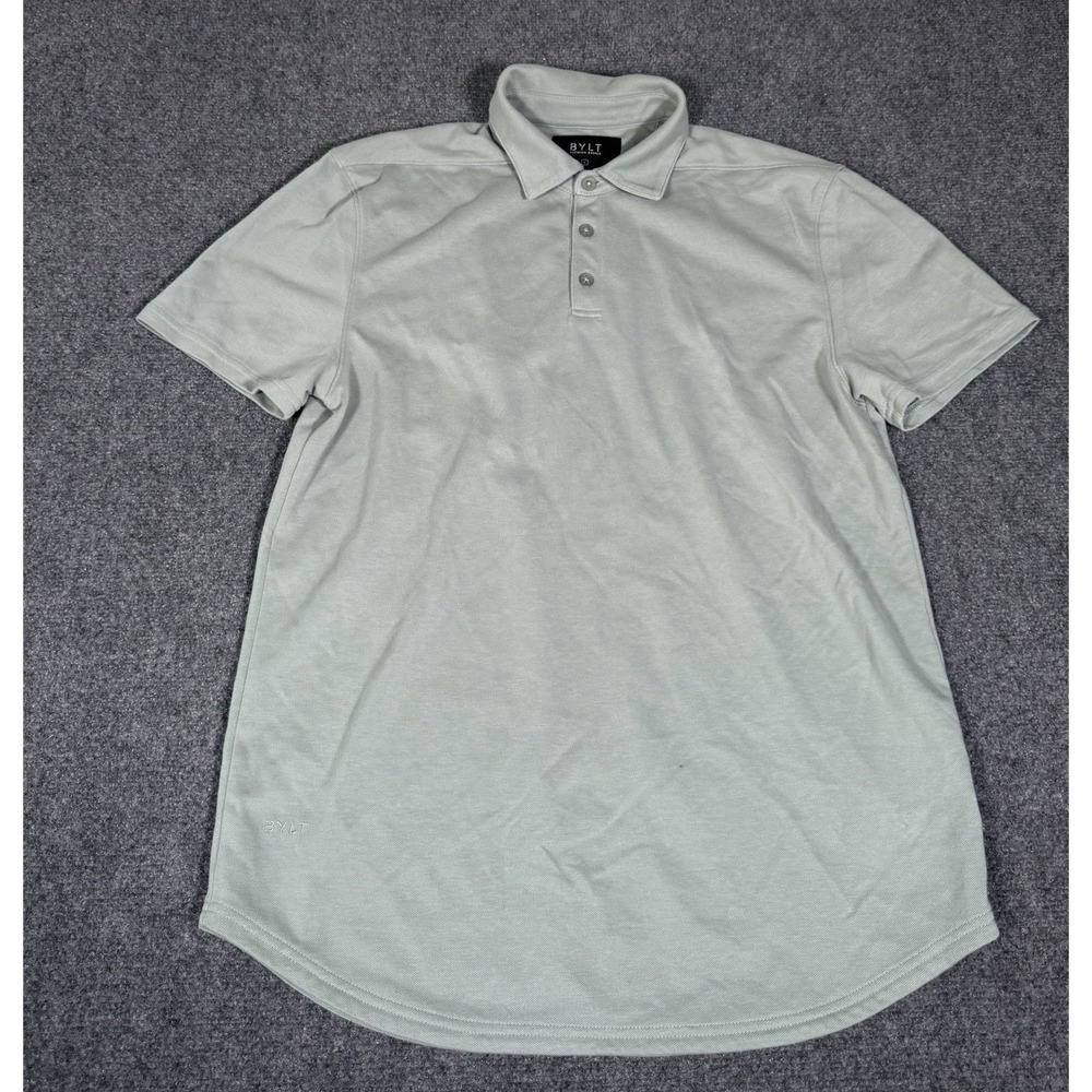 BYLT Polo Shirt Mens Large Mint Green Short Sleeve Premium Basics Stretch Casual
